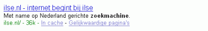 zoekmachine Ilse krijgt een omschrijving van DMOZ mee